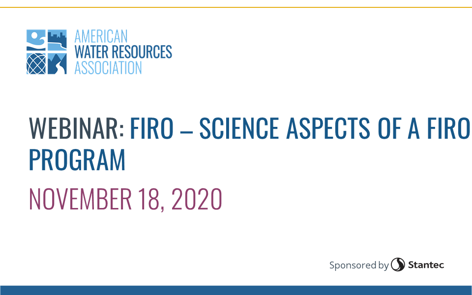 WEBINAR RECORDING PART 2: Science Aspects of a FIRO Program